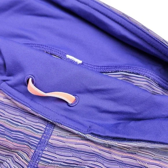 Lululemon Run Top Speed Crop Space Dye Twist Pink Purple Leggings Capris Size 6 - Picture 7 of 10